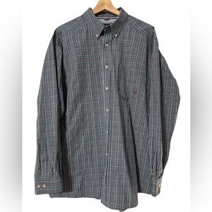 Ariat Pro Series Shirt Size XL Button Down Mens Western Wear Rodeo Blue Plaid